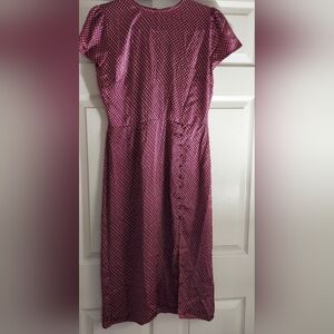 Leith Burgundy Patterned Midi Dress